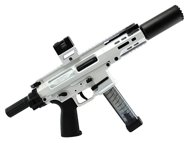 B&T SPC9 SD PDW Kit 9mm 4.5" 30rd Suppressed Pistol, StormTrooper White w/Aimpoint ACRO P-2 1 144 3999