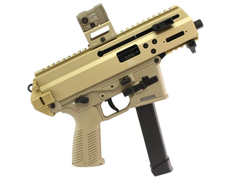 B&T APC9K Pro 9mm 4.3" 30rd Pistol, Coyote Tan w/Aimpoint ACRO P-2 - Glock Lower 1 40